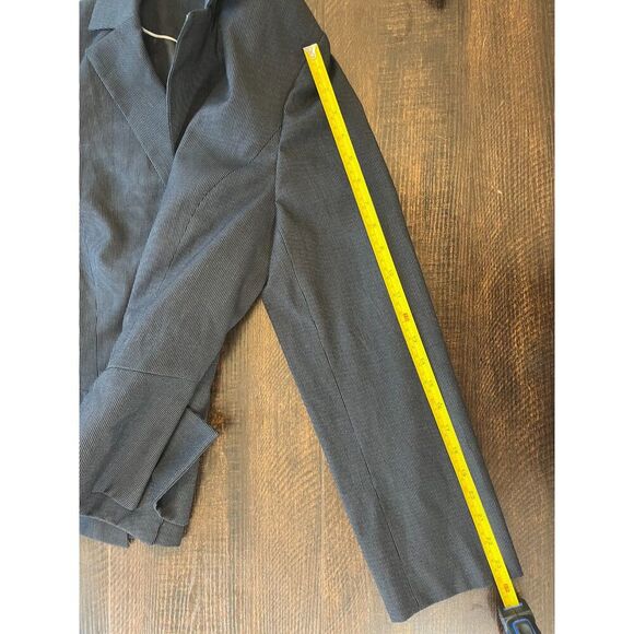 Calvin Klein Womens Black/White Pinstripe 2 Piece Blazer Suit With Skirt Size 14 - Picture 4 of 9